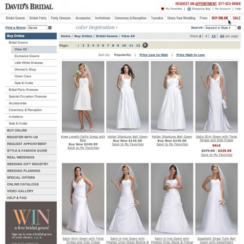 david's bridal online store
